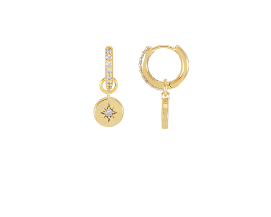 Estella Bartlett CZ North Star Coin Hoops