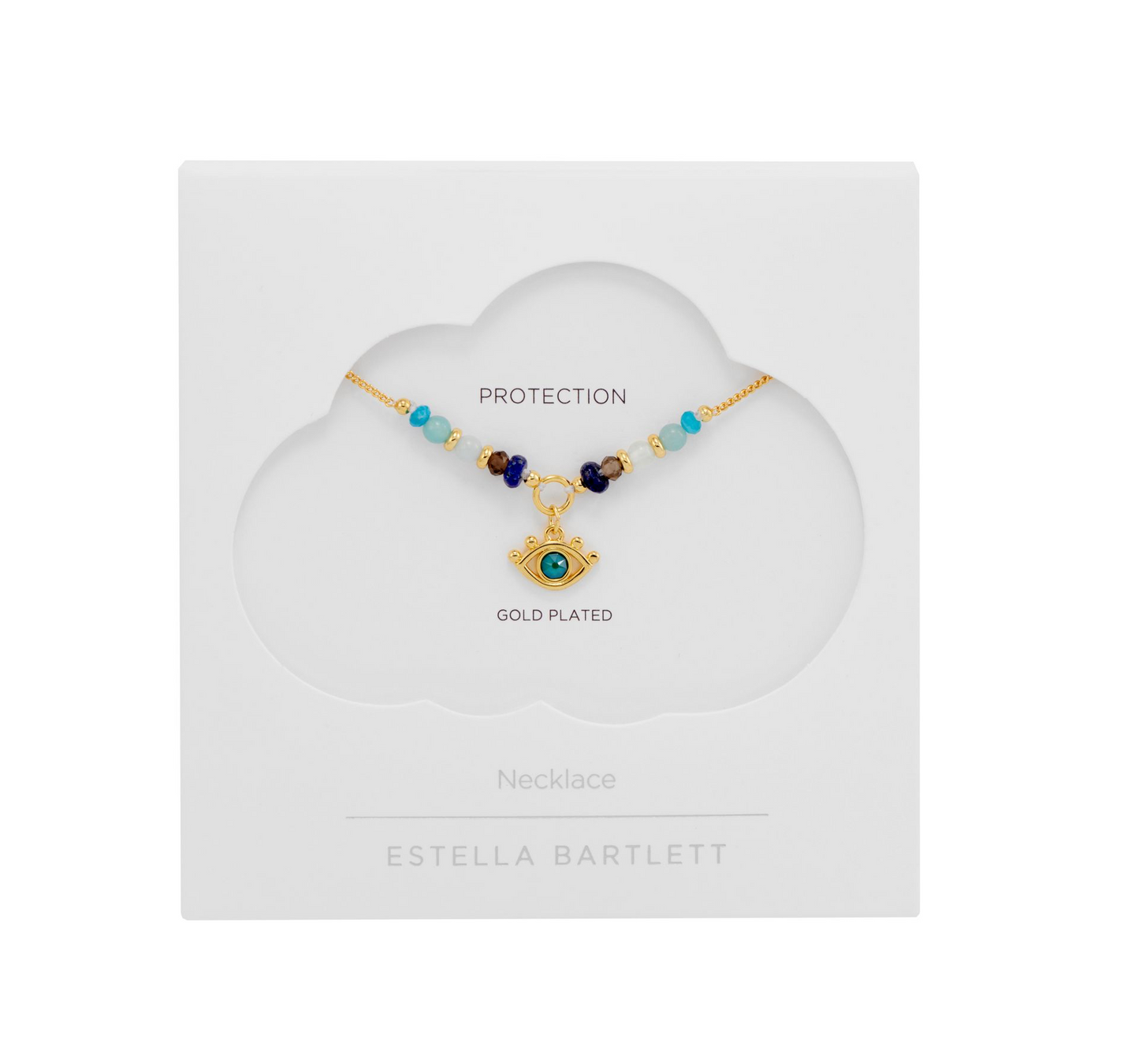 Estella Bartlett Evil Eye Faceted Blue Mix Beaded Necklace
