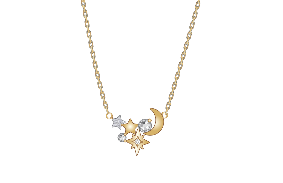 Estella Bartlett Moon and Stars Cluster Necklace