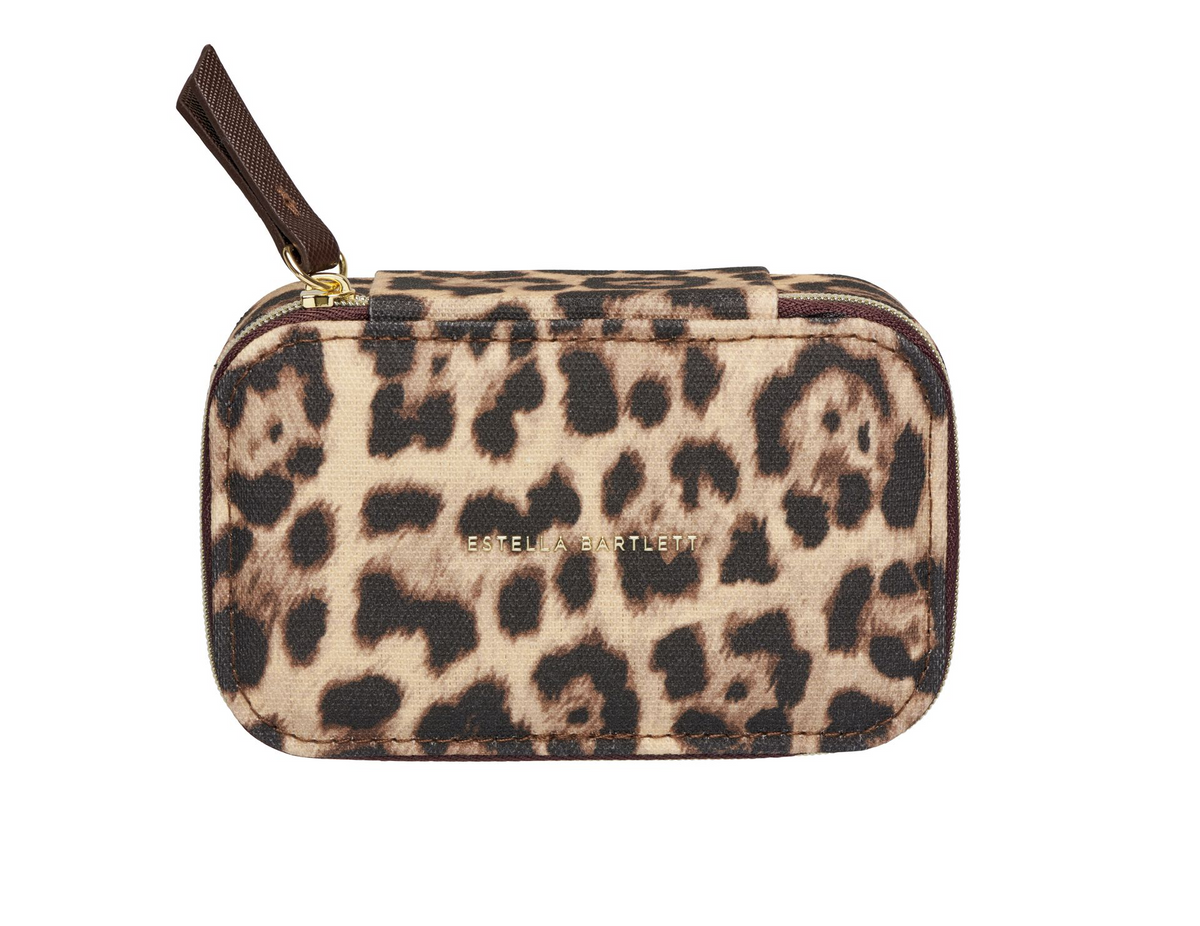 Estella Bartlett Leopard Canvas Jewellery Box
