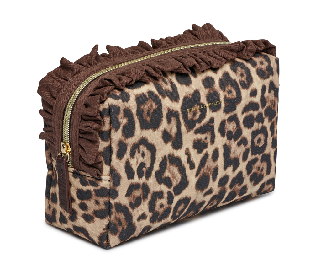 Estella Bartlett Leopard Print Frill Wash Bag