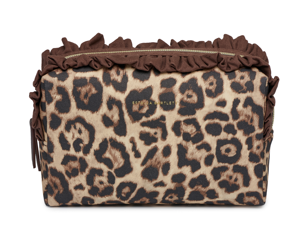Estella Bartlett Leopard Print Frill Wash Bag