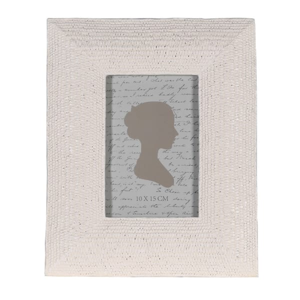 Textured White Wide Photo Frame