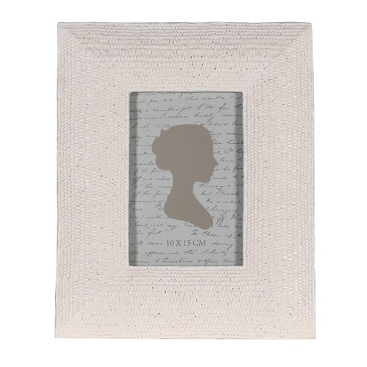 Textured White Wide Photo Frame