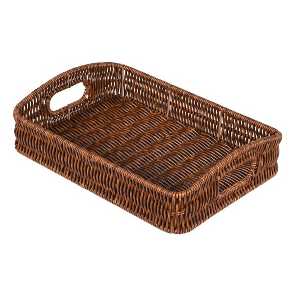 Set of 3 Faux Rattan Trays