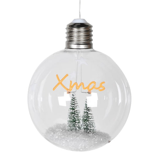 Xmas Tree In Glass Bauble Light Up