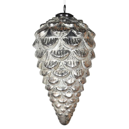 Rustic Silver Hanging Pinecone