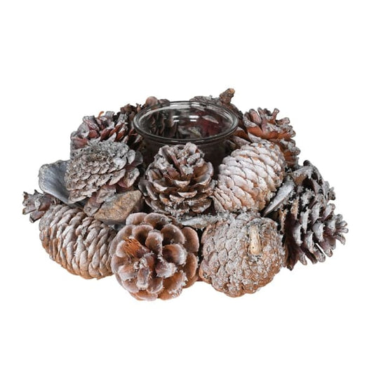 Frost Pinecone Candle Holder