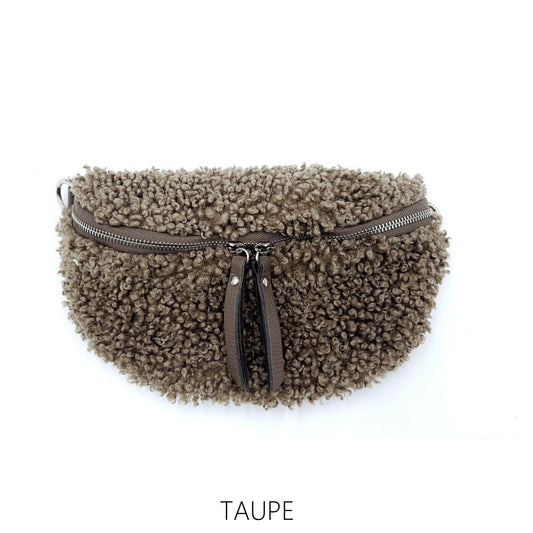 Teddy Bum Bag with Leather Strap