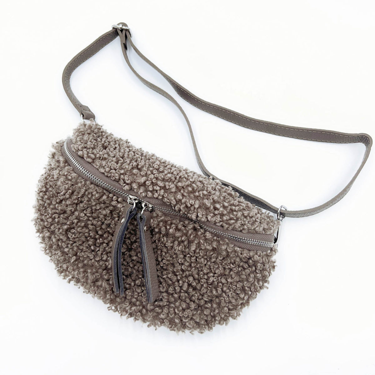 Teddy Bum Bag with Leather Strap