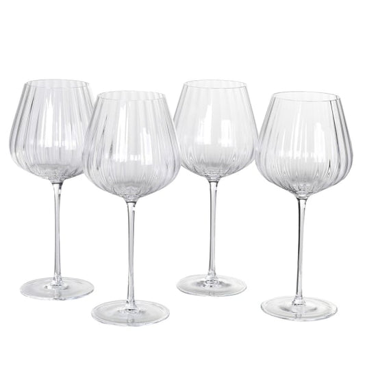 Ribbed Red Wine Glass