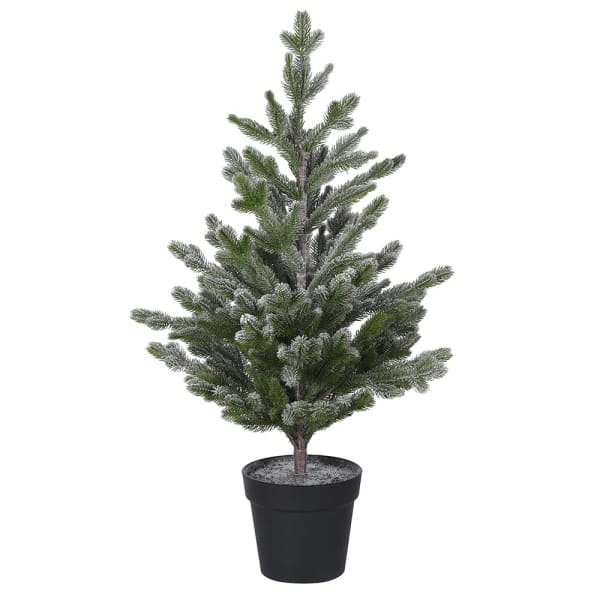 Snowy Pine Tree in Pot