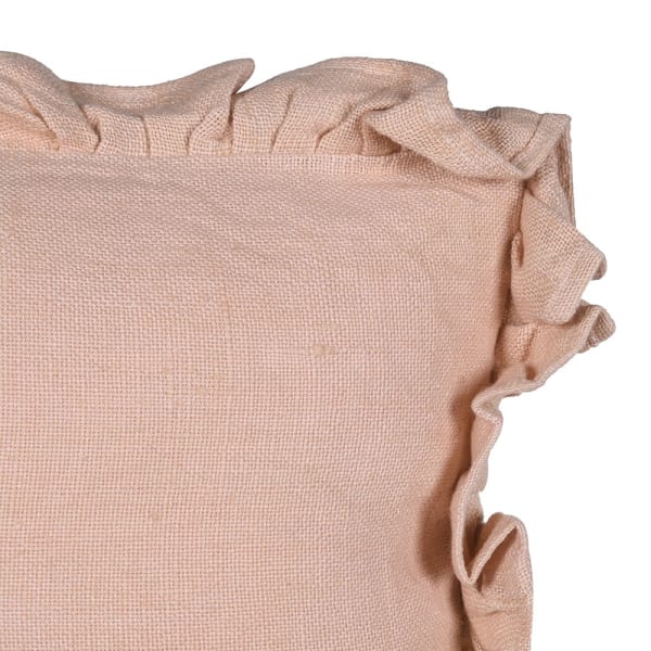 Rose Pink Frill Linen Cushion