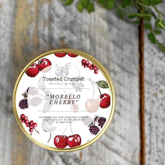 Toasted Crumpet Morello Cherry Tin Candle