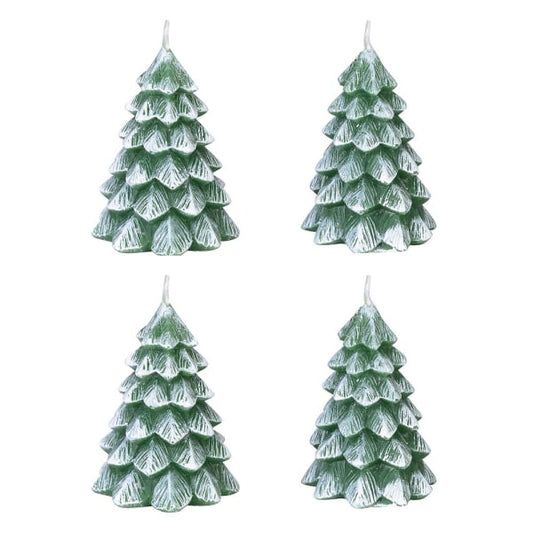 Set of Four Conifer Christmas Tree Candles