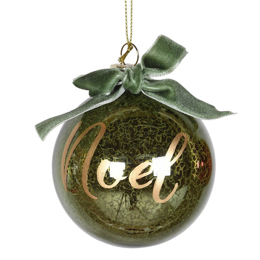 Green Noel Ribbon Bauble