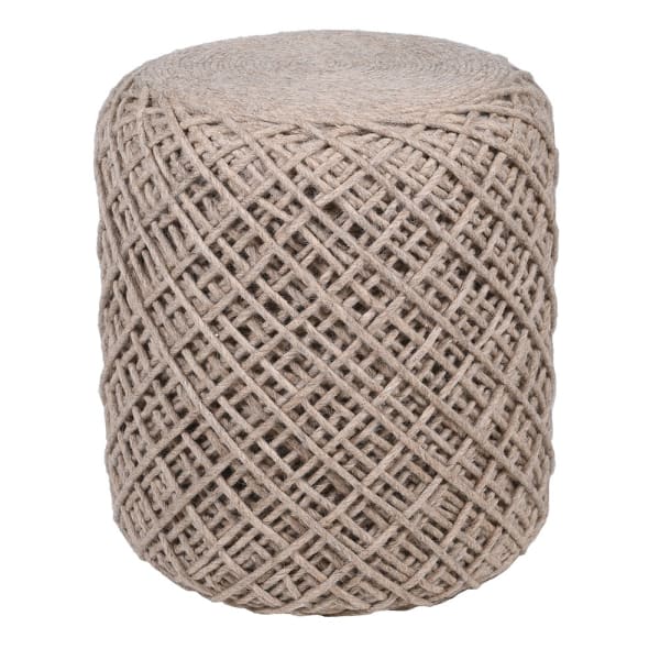 Almond Wool Rope Pouf
