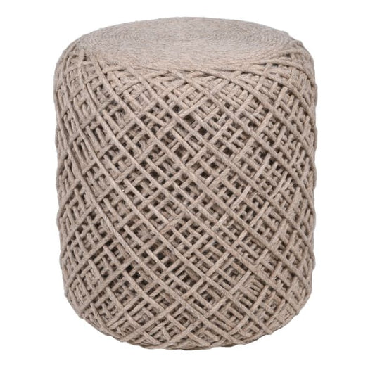 Almond Wool Rope Pouf