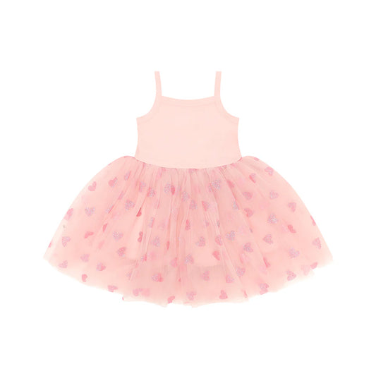 Bob & Blossom Pale Pink & Pink Glitter Heart Dress