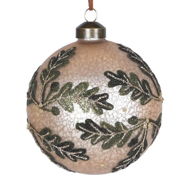 Gold Green Leaf Bauble