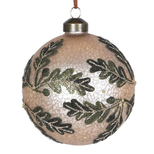 Gold Green Leaf Bauble
