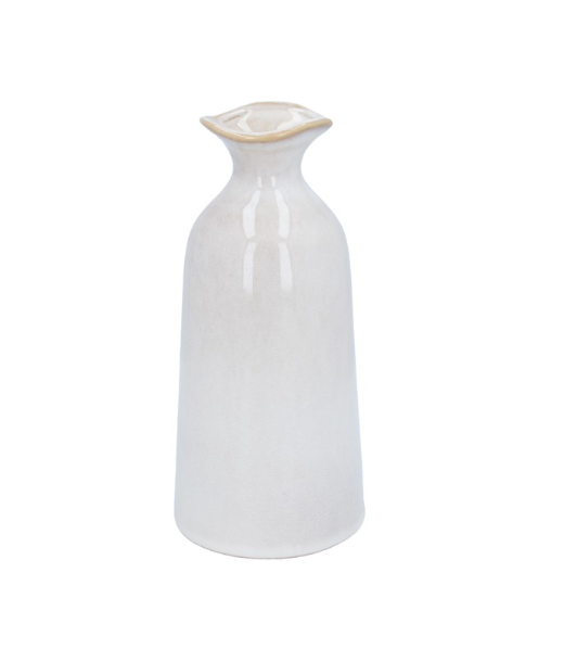 Gisela Graham White Ceramic Smooth Funnel Top Vase