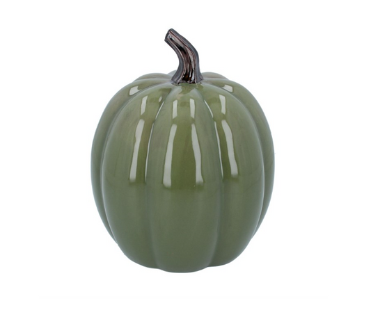 Gisela Graham Green Earthenware Pumpkin Ornament
