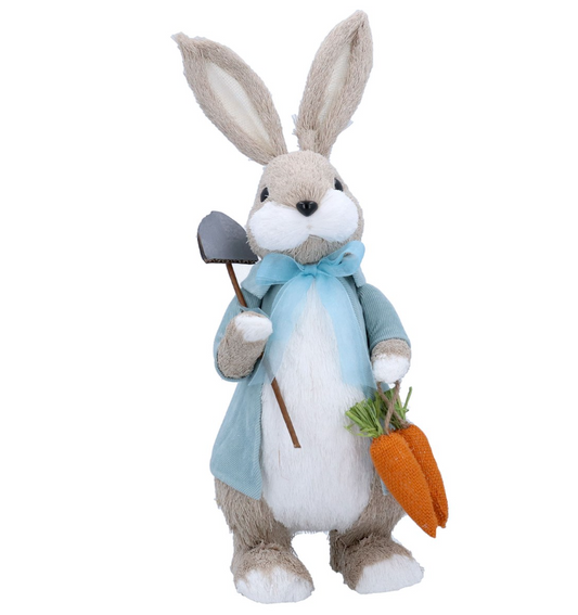 Gisela Graham Bristle Bunny with Spade/Carrot