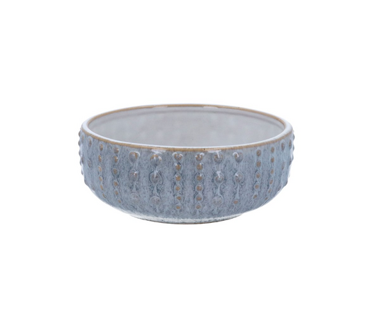 Gisela Graham Blue and White Textured Stoneware Bowl