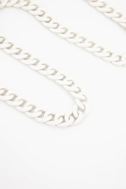 Chain Link Metal Bag Strap in White