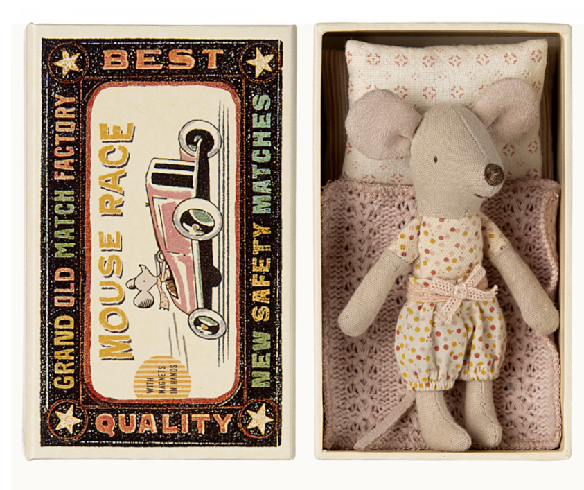 Maileg Little Sister Mouse in Matchbox