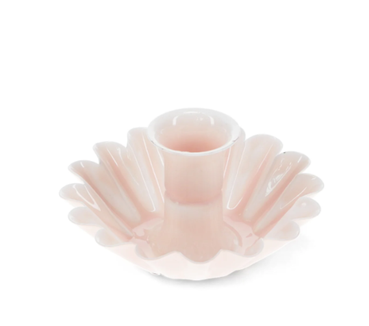 Enamel Cupped Flower Candle Holder