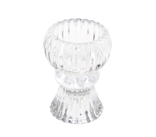 Double Ended Glass Candle Holder