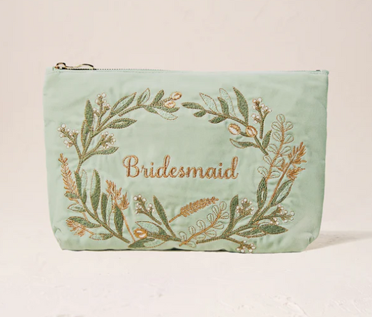 Elizabeth Scarlett Olive Branch Bridesmaid Velvet Everyday Pouch