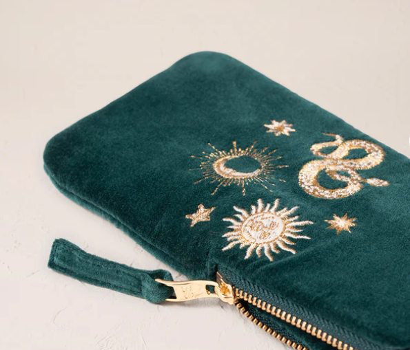 Elizabeth Scarlett Alchemy Green Velvet Glasses Case