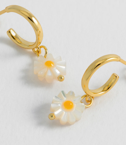 Estelle Bartlett Flower Shell Hoop Earrings