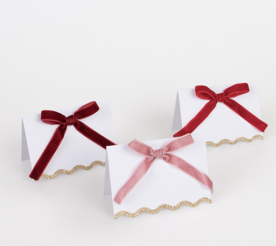 Meri Meri Velvet Bow Place Cards