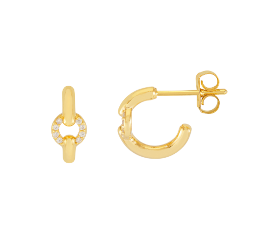 Estella Bartlett Gold Pave Circle Hoop Earrings