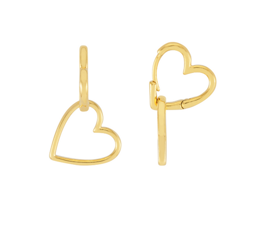 Estella Bartlett Hinged Heart Hoop Earrings