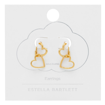 Estella Bartlett Hinged Heart Hoop Earrings