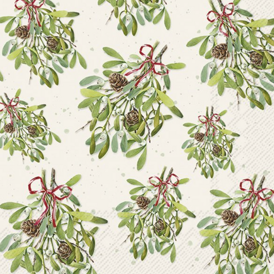 Napkins - Mistletoe Cream