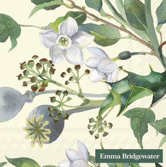 Napkins - Winter Flowers Cream