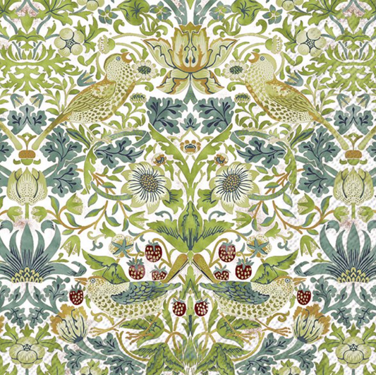 Napkins - Strawberry Thief V&A White