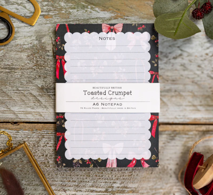 Toasted Crumpet Bows and Berries A6 Jotter Notepad