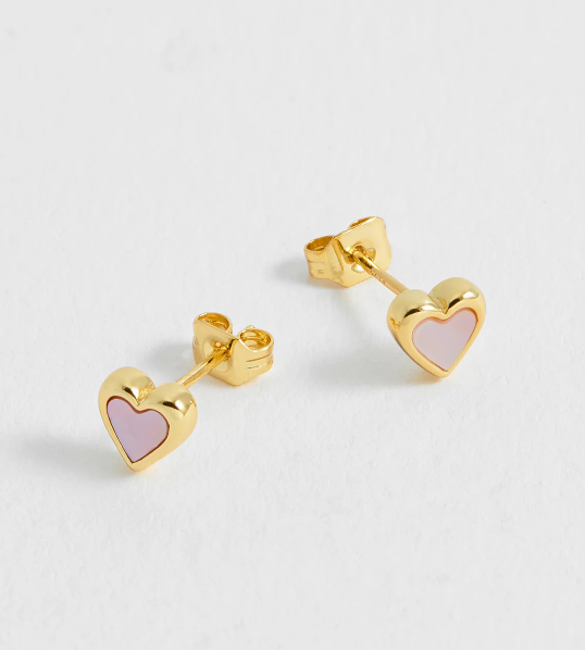 Estella Bartlett Pink Pearl Heart Stud Earrings