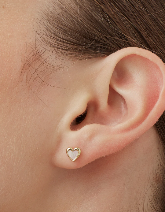 Estella Bartlett Pink Pearl Heart Stud Earrings