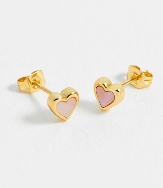 Estella Bartlett Pink Pearl Heart Stud Earrings