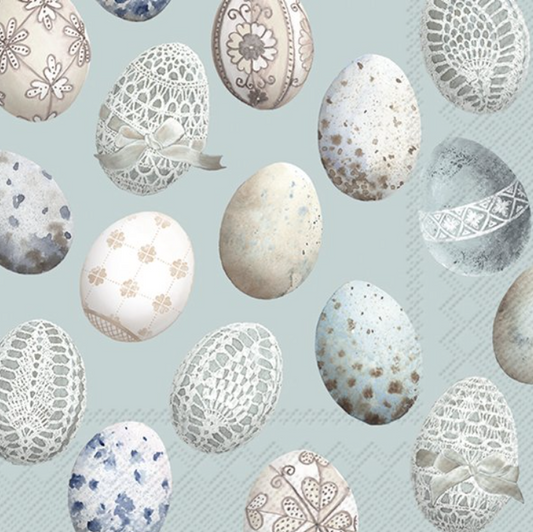 Napkins - Eggs All Over Turquoise