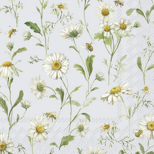 Napkins - Daisies Light Blue