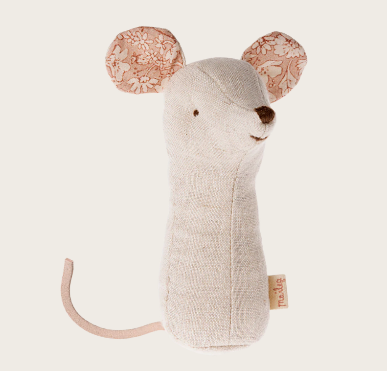Maileg Lullaby Friends Mouse Rattle - Nature